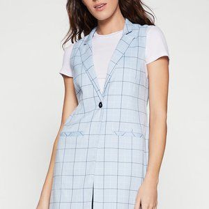 NWT - Baby Blue Woven Sleeveless Long Vest